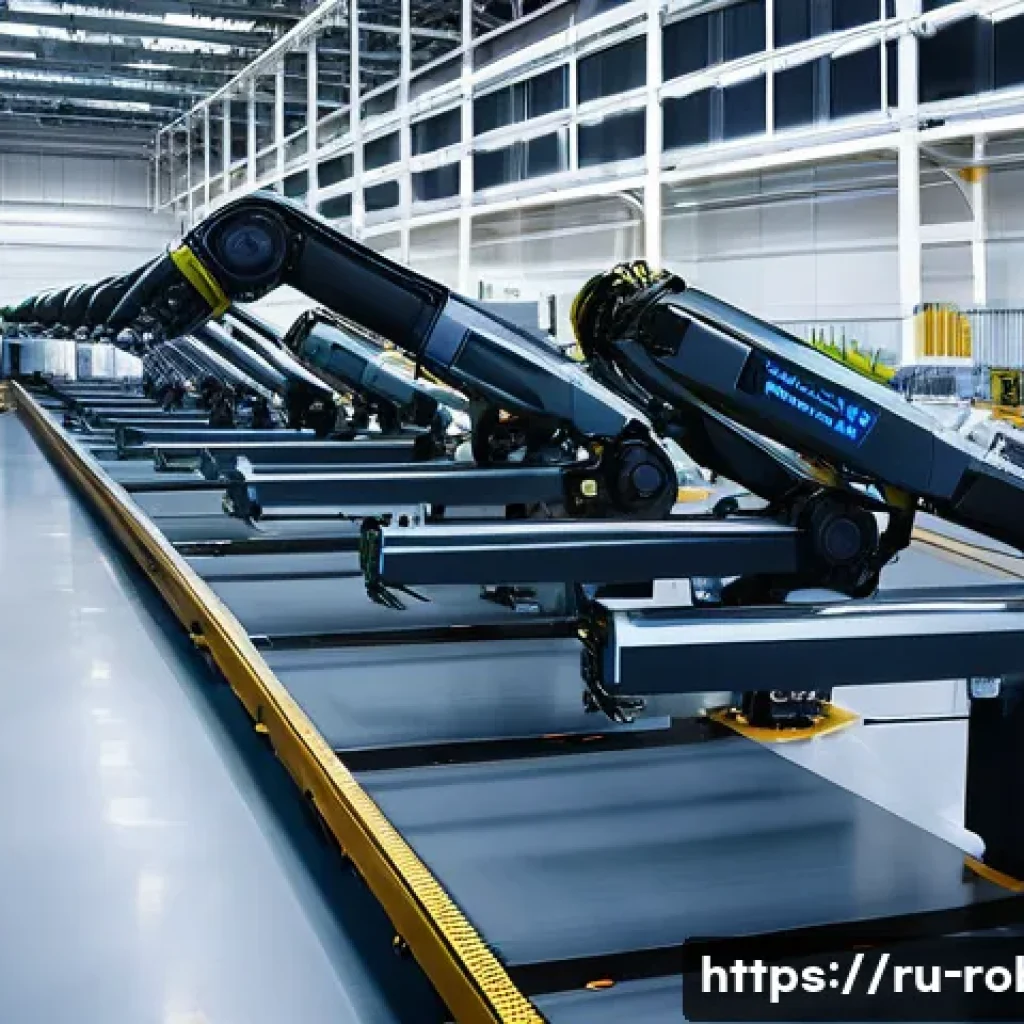 로봇 에너지 효율 향상 - **Industrial Revolution: Russian Robotics in Motion**
A wide-angle, high-resolution photograph o...