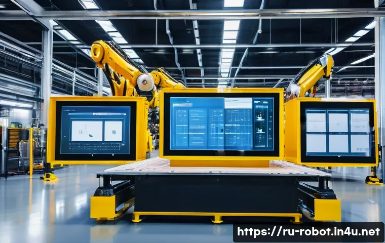로봇 자동화와 산업 혁명 - A high-tech modern Russian automobile manufacturing plant featuring advanced automated robotic arms ...