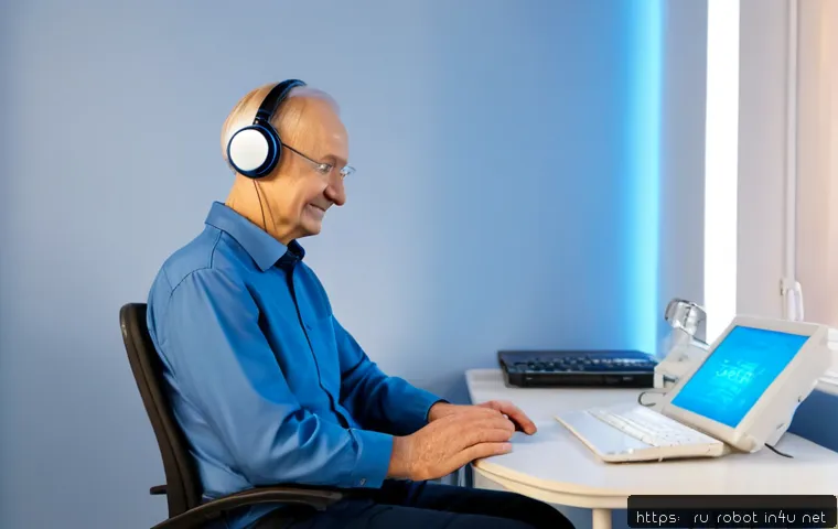 Home 15 로봇과 뇌 기계 인터페이스 - Photorealistic rehabilitation laboratory in Moscow, a friendly humanoid service robot carefully assi...